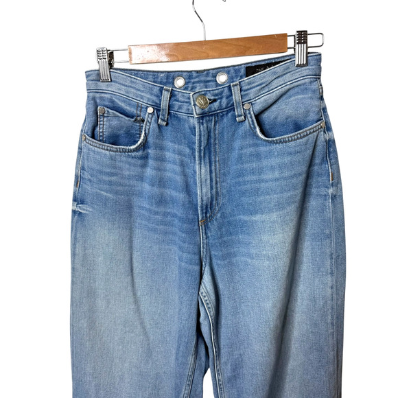 Rag & Bone Ruth Super High Rise Ankle Wide Leg Jeans Clean Frant Blue Size 27 - Picture 4 of 10